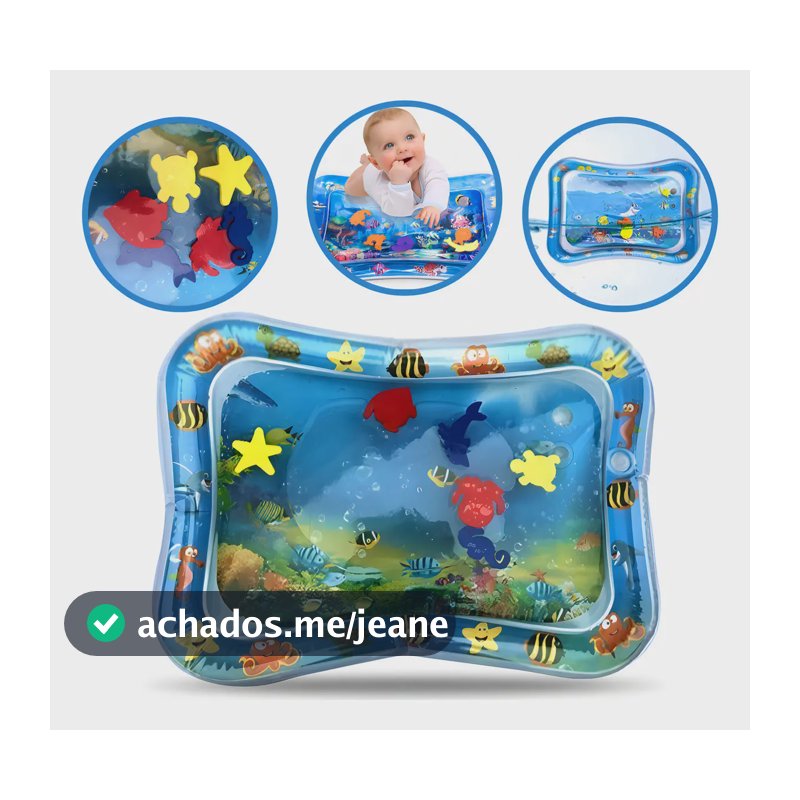 Tapete De Atividades Para Bebes Almofada De Água Inflável Interativo Aquário Sensorial Fundo Do Mar Mpmax