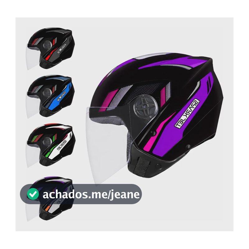 Capacete Aberto Ebf Spark Jet Coyote Inmetro Lilás Sergeant Brilhante 59/60