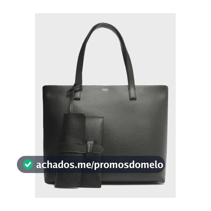 Bolsa Arezzo Shopping Tamanho Grande Lisa Com Carteira Cor Preto