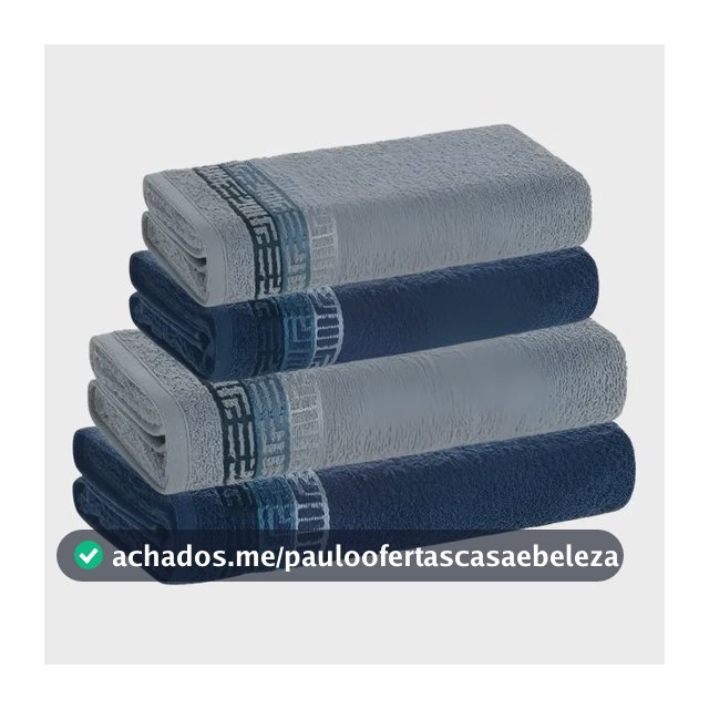 Jogo De Toalhas 4 Pçs Fio Cardado 100% Algodão Bosco Karsten Azul Serena/ Azul Naval Bosco