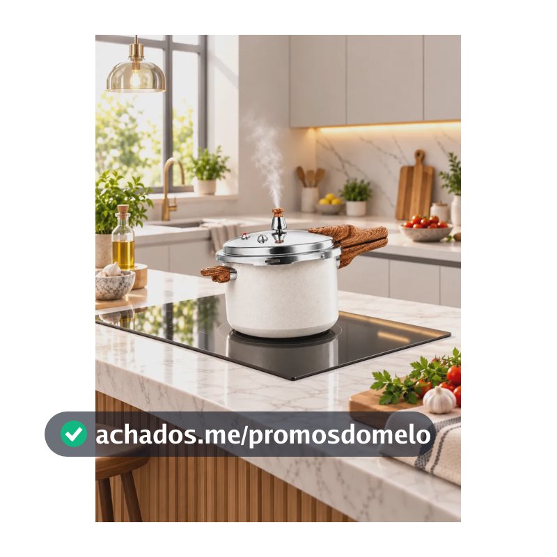 Panela Pressão Cerâmica Antiaderente 4,2 Litros Indução e Fogão Tradicional 4 Válvulas De Segurança Starhouse