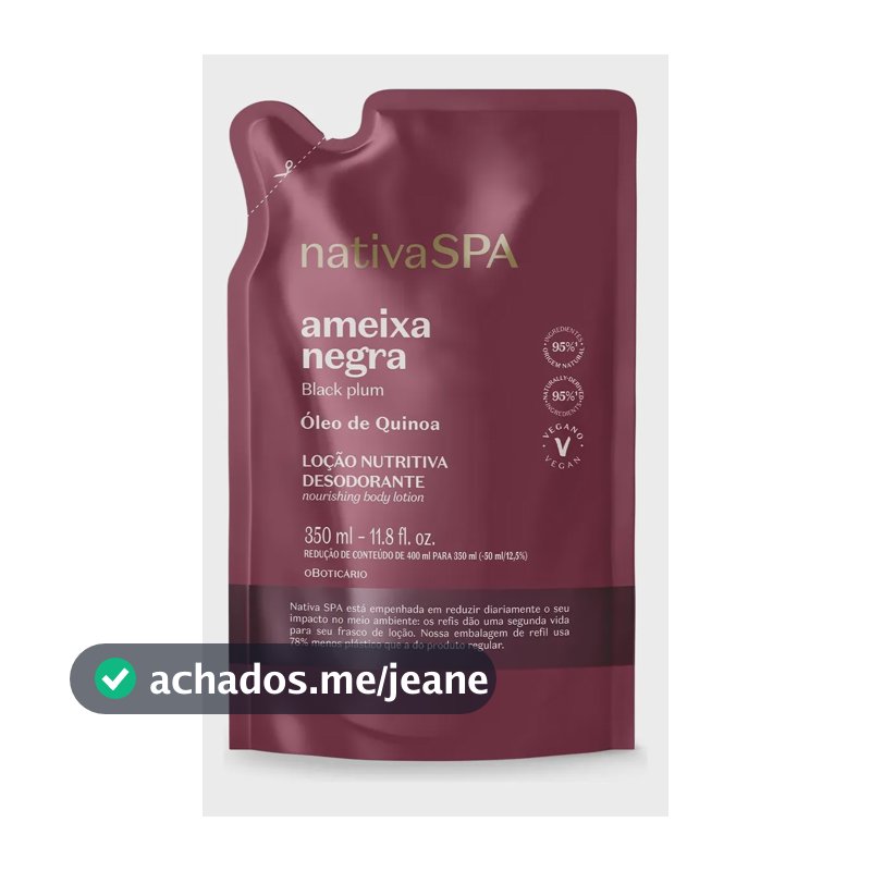 Refil Loção Desodorante Hidratante Corporal Nativa Spa Ameix