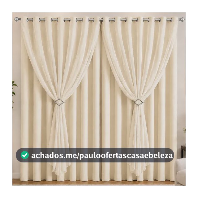 Cortina Sala E Quarto Leve 3,00x2,50m Com Forro Micro Luxo