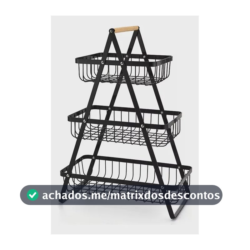 Fruteira De Mesa 3 Andares Cesto De Frutas Legumes Multiuso