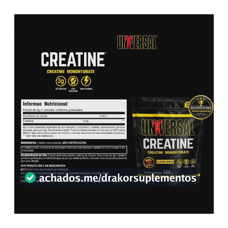 Creatina Monohidratada Refil 500g Universal Nutrition