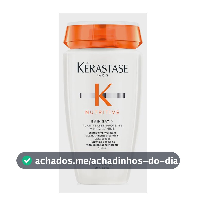 Shampoo Hidratante para Cabelos Secos, Nutrição Intensa, Brilho, Maciez, Fortalecimento e Revitalização da Fibra Capilar, Nutritive Bain Satin Kérastase, 250ml