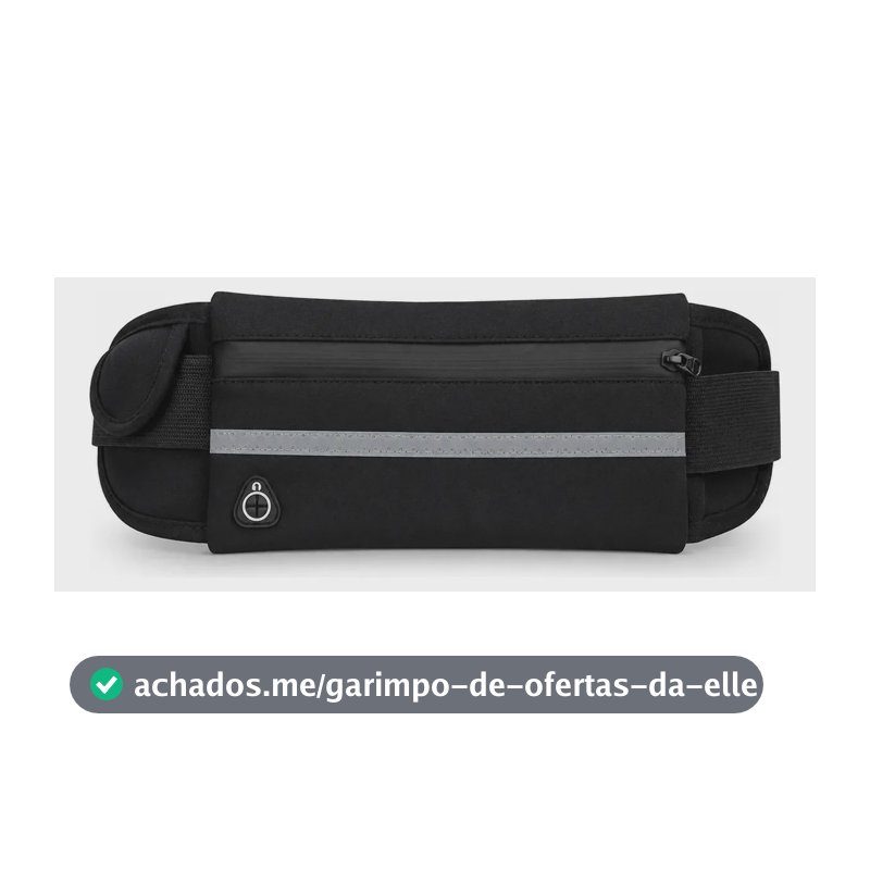Pochete Corrida Academia Impermeável Porta Celular Garrafa Preto Liso