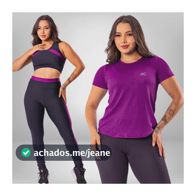 Conjunto Fitness Feminino Academia Top E Legging + Camiseta