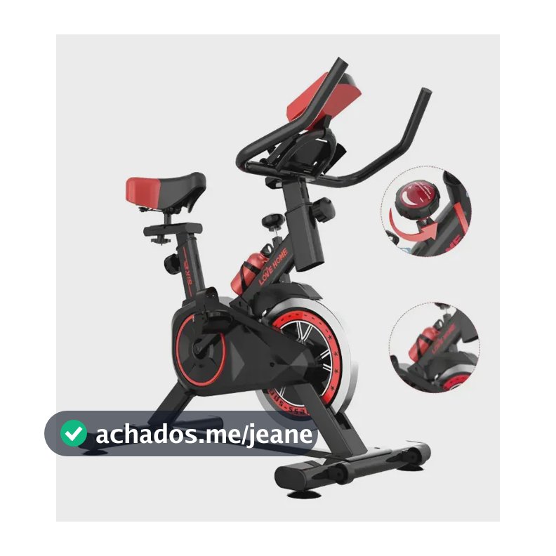Bicicleta Ergométrica Fitness Para Cardio E Musculação Academia Com Base Com Volante E Display Lcd Preto