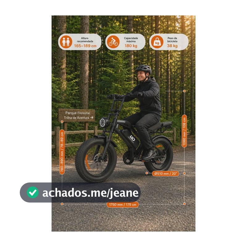 Bicicleta Elétrica URBANDRIFT ATV20, 1500W e Bateria 48V de 15Ah, para Adultos