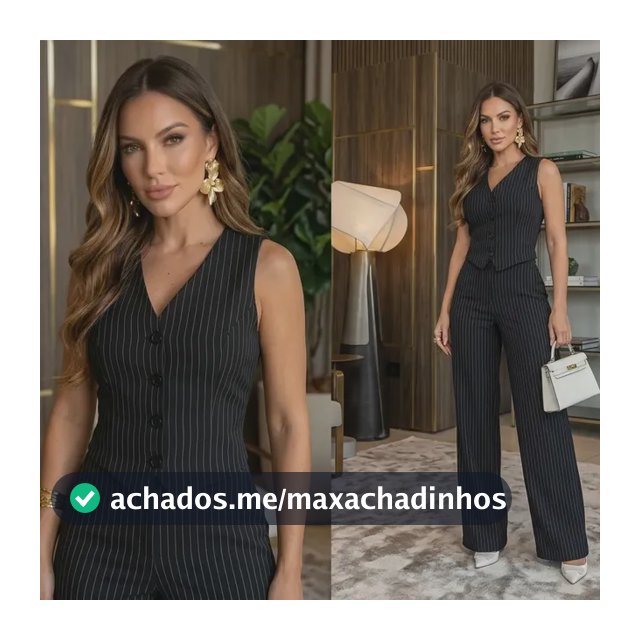 Conjunto Alfaiataria Social Risca De Giz Feminino Elegante
