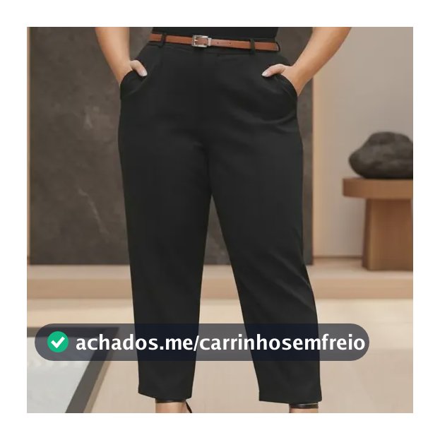 Calça Plus Size Alfaiataria Com Cinto Premium Cintura Alta
