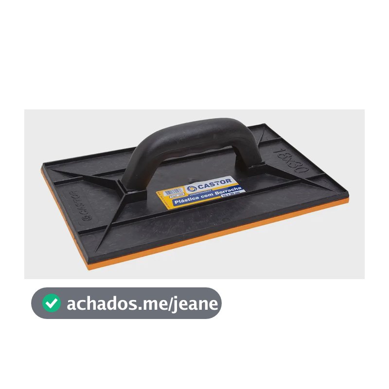 Desempenadeira Plástica Pvc 18x30cm Com Borracha - Castor