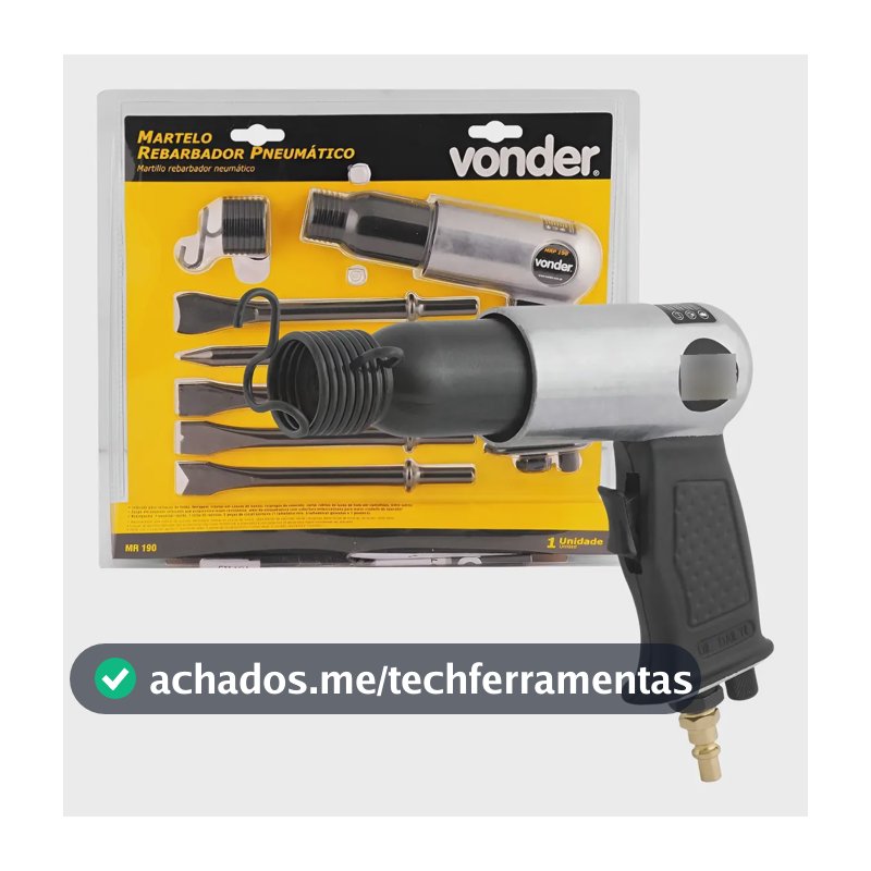 Martelete Rebarbador Perfurador Pneumatico Mr 190 - Vonder Preto