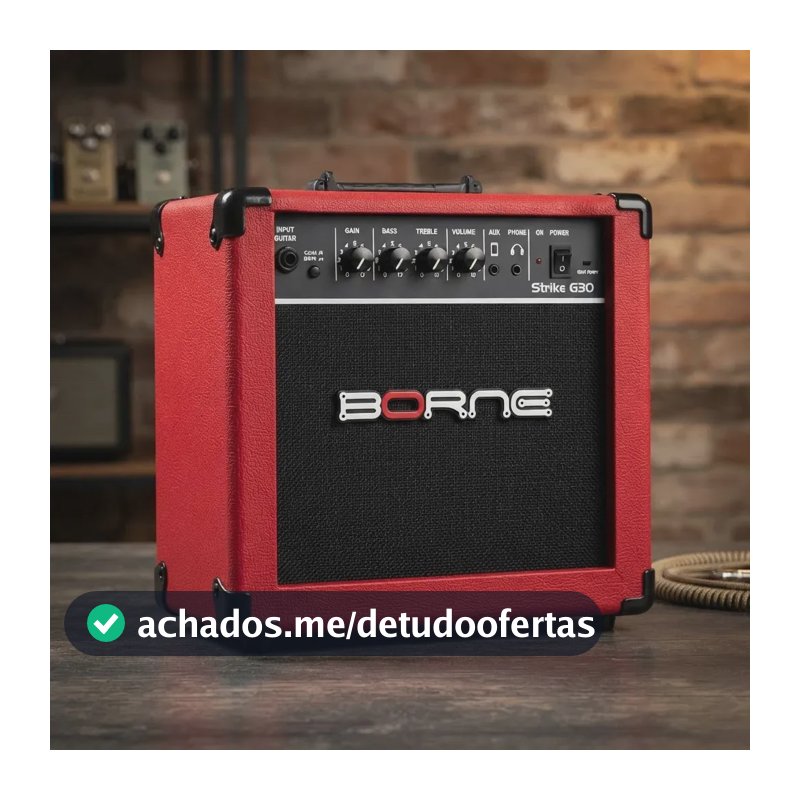 Amplificador Cubo Borne para Guitarra Strike G30 Vermelho Bivolt Automático