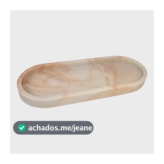 Bandeja Organizadora Oval Em Resina Para Banheiro Lavabo Marrom