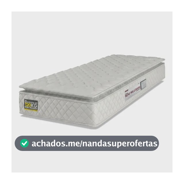 Colchão Solteiro Espuma D33 Pillow Top New Millenium Branco