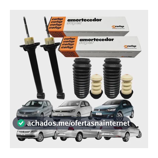 Kit 2 Amortecedor Traseiros Gol Voyage G5 G6 + Kits Batentes