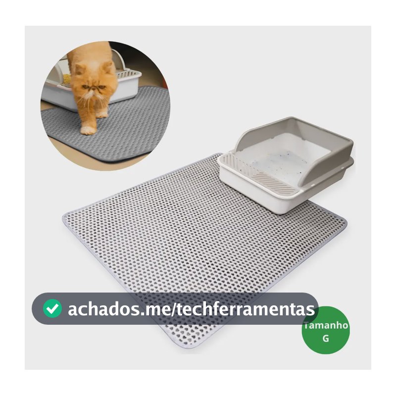 Tapete Coletor Higiênico Para Caixa De Areia Gatos Tamanho G