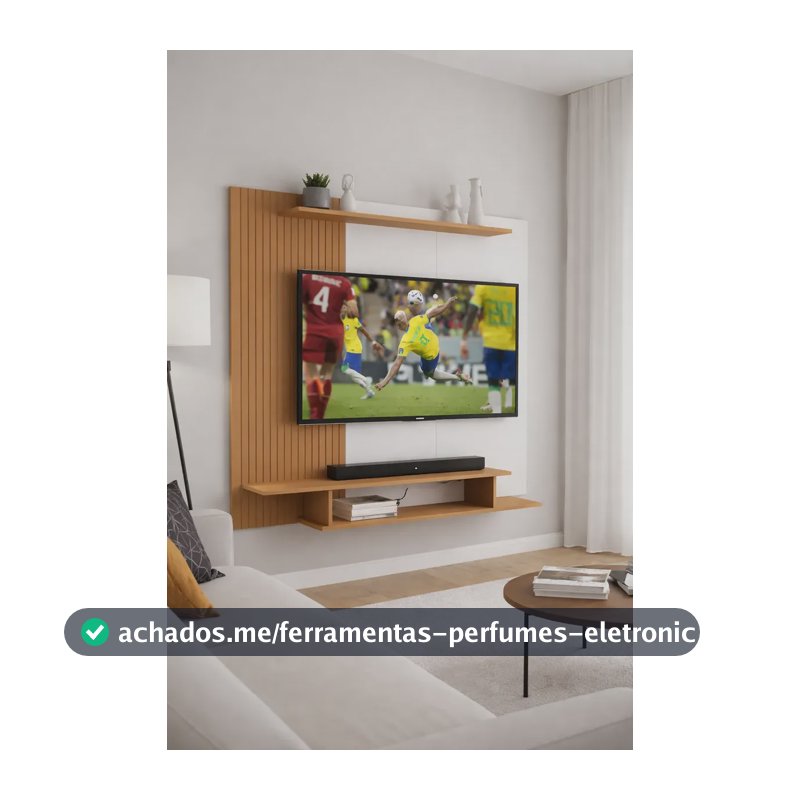Painel Tv Rack 55  Polegadas Sala De Estar Nicho Frete Gráti Off White