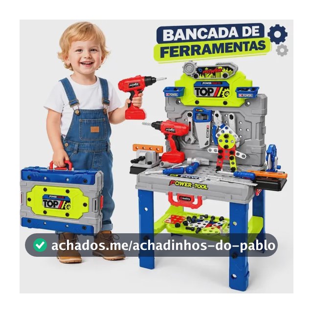 Bancada Ferramentas Infantil 132 Peças Com Furadeira Realista, Caixa Maleta 2 Em 1 E Kit Completo Para Brincar De Oficina
