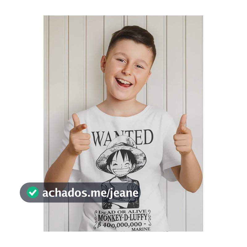 Camiseta Infantil One Piece Monkey D. Luffy Anime 10 Anos Branco One Piece 10 Estampa Localizada