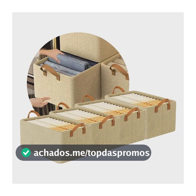 Kit4 Cestos Caixas Dobravel Organizadoras De Guarda Roupas