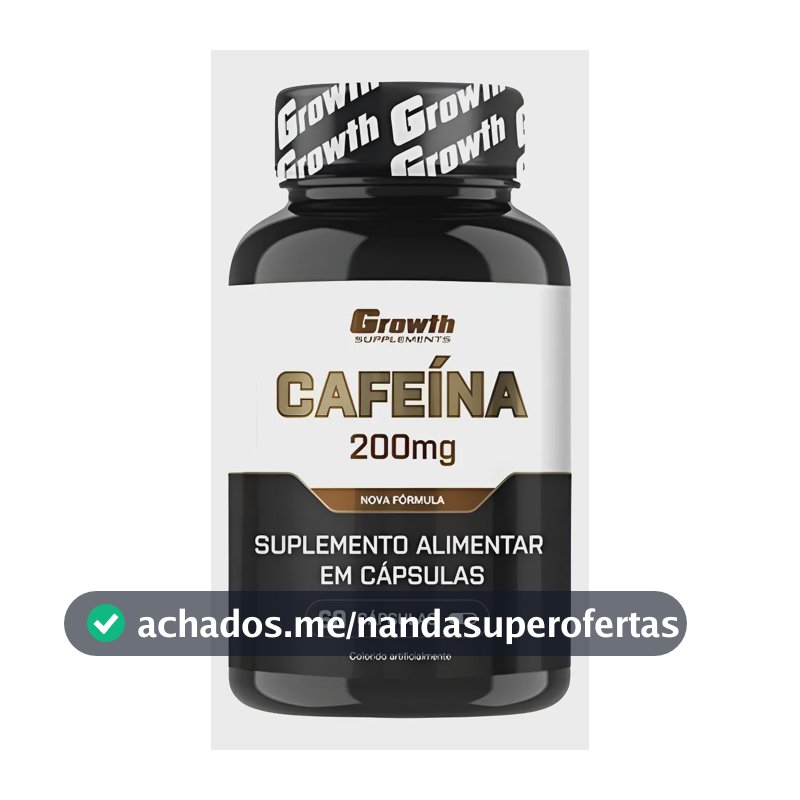 Cafeína 200mg (60 Caps) Termogênico Growth Supplements