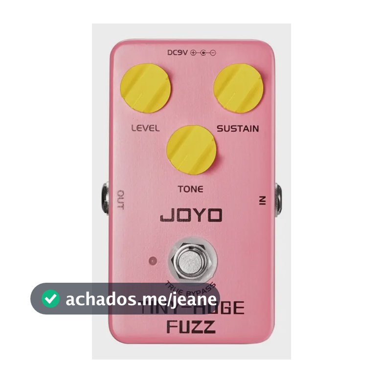 Pedal Guitarra Fuzz Joyo Tiny Huge JF-26 Análogo Rosa Clássico Rock
