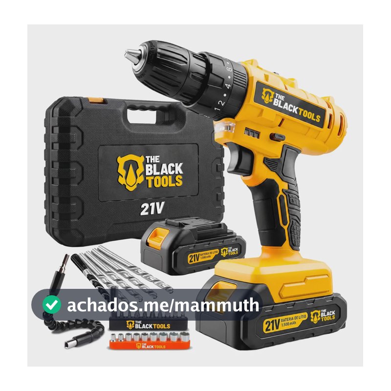 Parafusadeira E Furadeira De Impacto 3/8 The Black Tools Tb21-pz Com 2 Baterias E Acessorios
