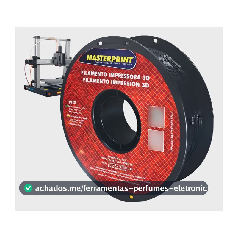 Filamento Impressora 3d Petg Preto Resistente 1kg 1,75mm Preto