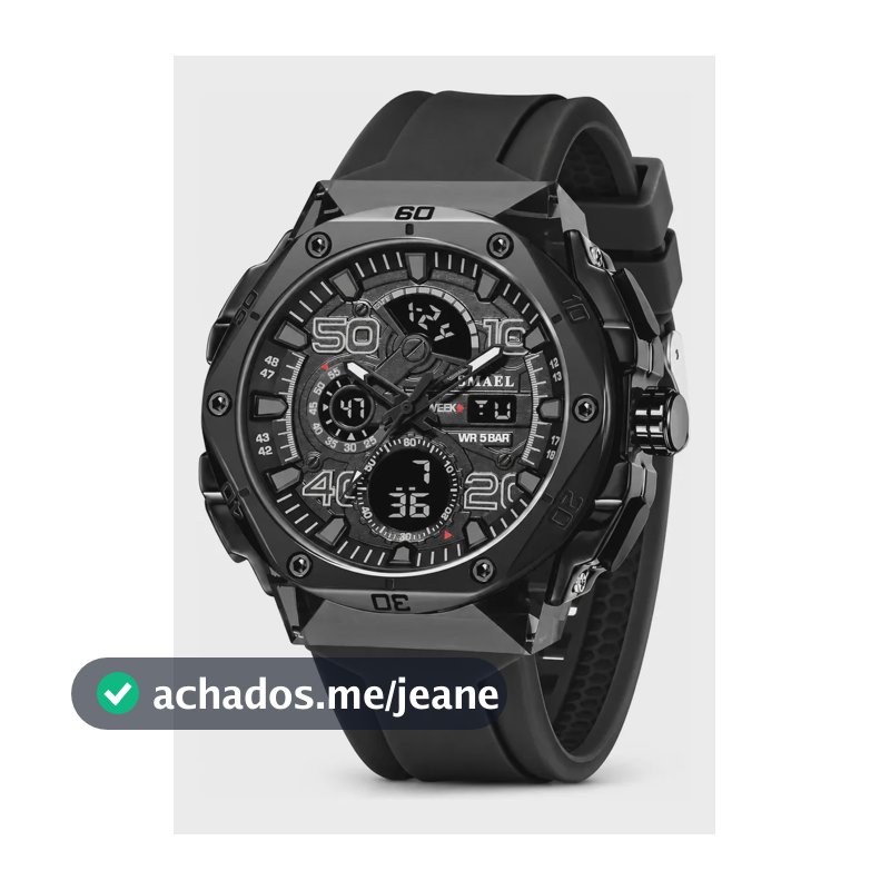 Relógio Masculino Smael 8113 Analógico Digital Com Caixa Preto