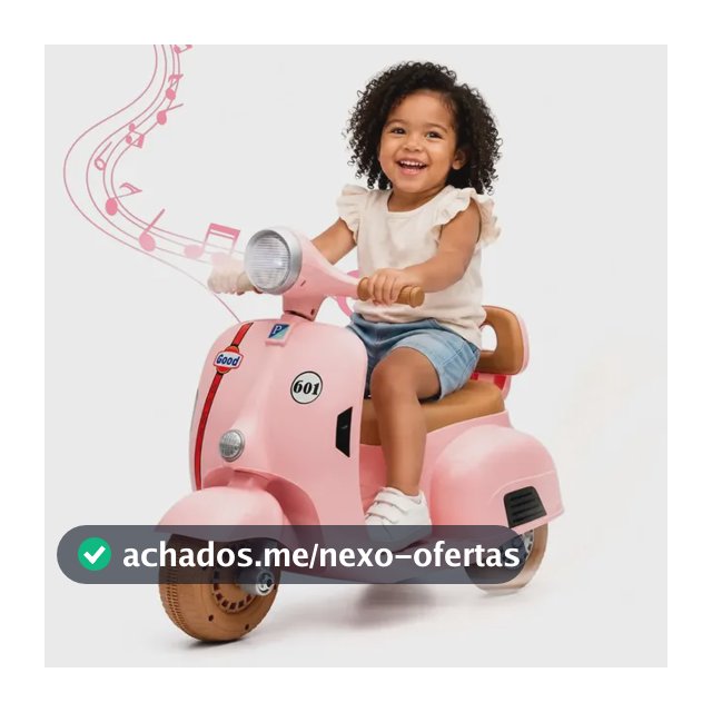 Moto Elétrica Infantil Scooter 6v Recarregável Com Luz E Som Rosa