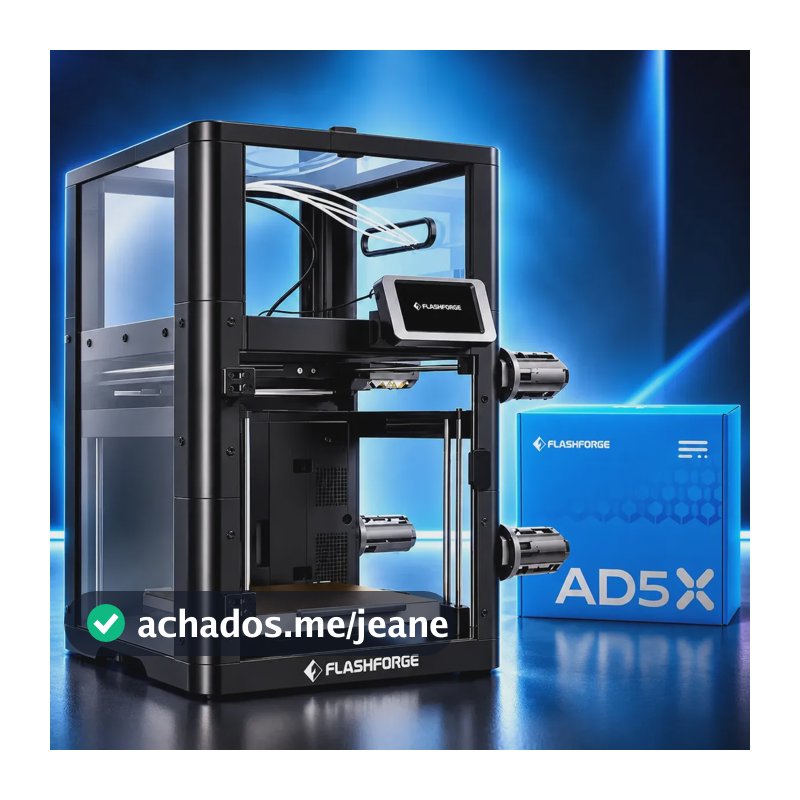 Impressora 3D Flashforge AD5X Multicolorida 4 Cores, com Enclausuramento e Bivolt