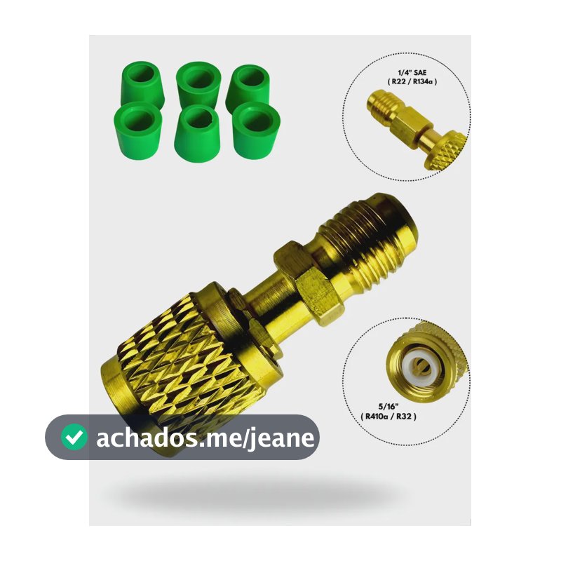 Adaptador Mangueira Manifold R22 Para R410a R32 1/4 X 5/16