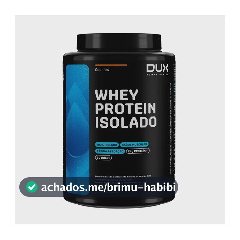 Whey Protein Isolado Dux Nutrition - Pote 900g Sabor Cookies