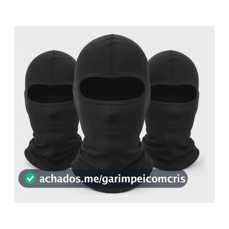 Kit 3 Balaclava Touca Moto Frio Inverno Proteção Uv50+ Full Preto Lisa Único