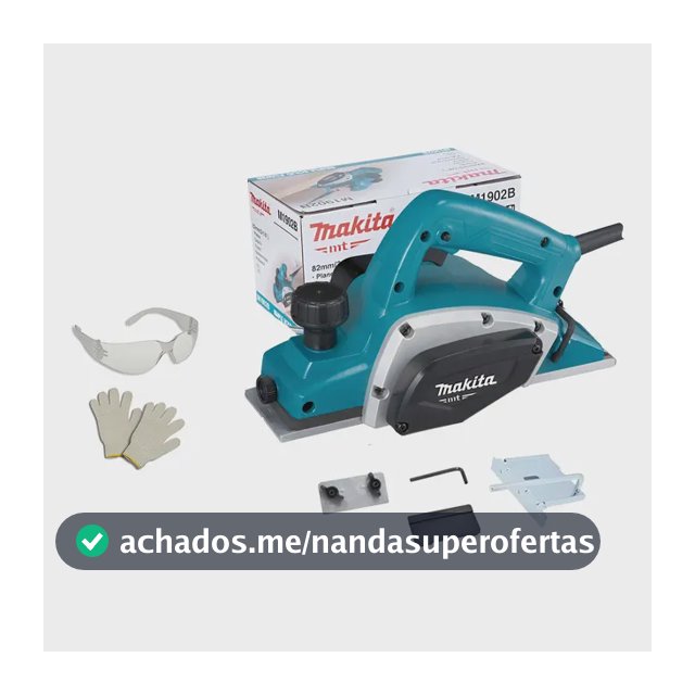 Plaina Elétrica Manual Makita Mt M1902b 82mm 580w + Acess