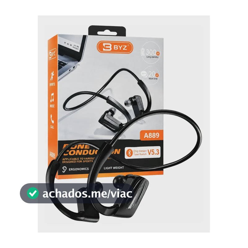 Fones De Ouvido Esportivos Com Condução Óssea Bluetooth Preto