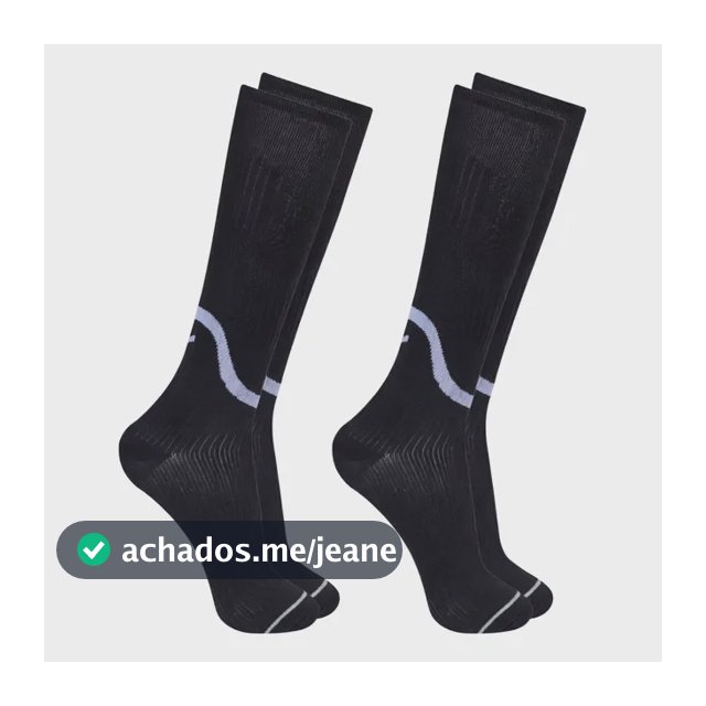 2 Pares Meia Poliamida Compressão Cano Alto Corrida Trifil