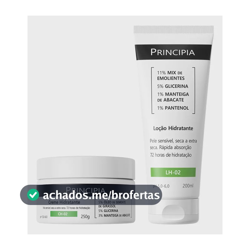 Principia Kit Hidratação Corporal Lh-02 200ml + Ch-02 250g Sem Fragrância