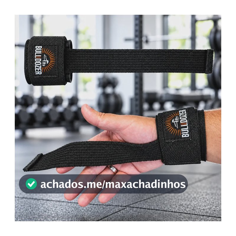 Strap Com Munhequeira Musculação Velcro Ajustável Grip Par