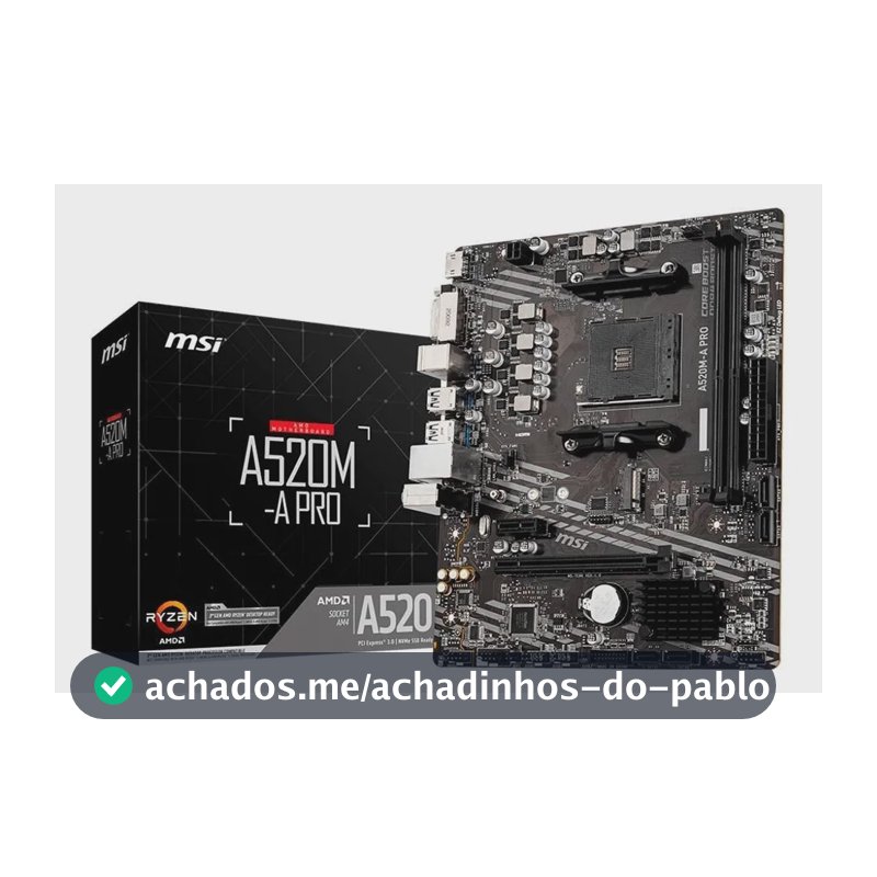 Placa-mãe Msi A520m-a Pro Am4 Matx Ddr4 Preto