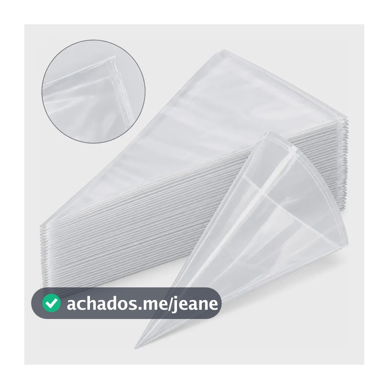 100 Saco Manga Confeiteiro Descartável Bolo Cupcake 24cm Transparente