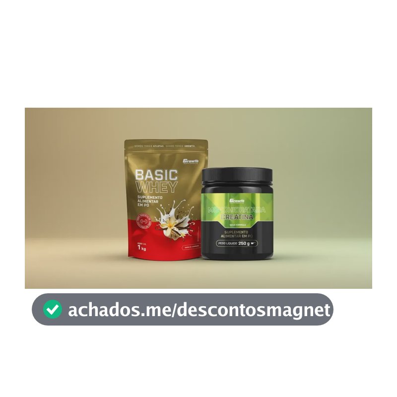 Kit Growth: Whey Protein Basic Baunilha 1kg + Creatina Monohidratada 250g
