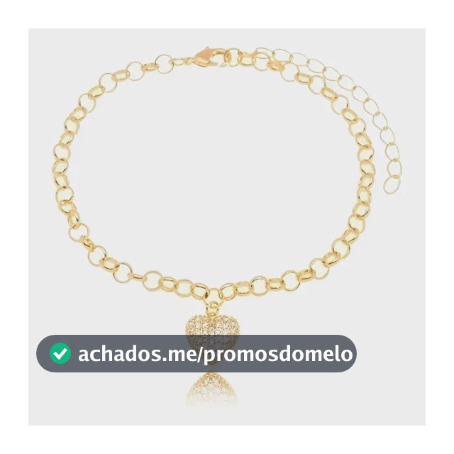 Pulseira Elos Portugues Com Pingente Coração