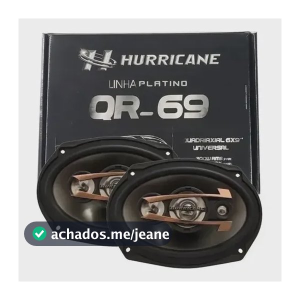 Alto-Falantes Quadriaxial 6x9 Hurricane QR69 300W 4 Ohms Carro