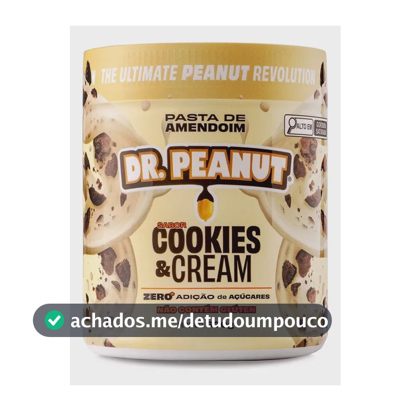 Suplemento em pasta Dr. Peanut Melhor Pasta de Amendoim amentoim cremosa sabor Cookies and cream x 600g
