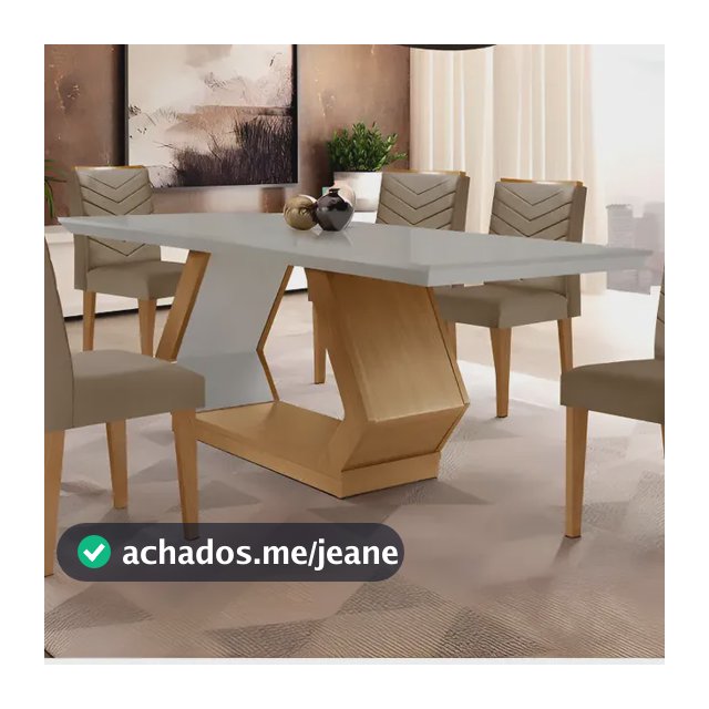 Mesa De Jantar 6 Lugares Retangular Rufato Alvorada Londrina Cor Vel. Capuccino Off White Imbuia