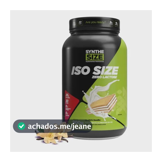 Iso Size Zero Lactose 900g Whey Isolado - Synthesize Sabor Wafer Baunilha